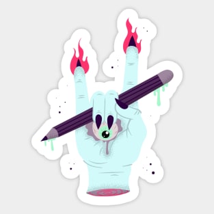 Horns up Sticker